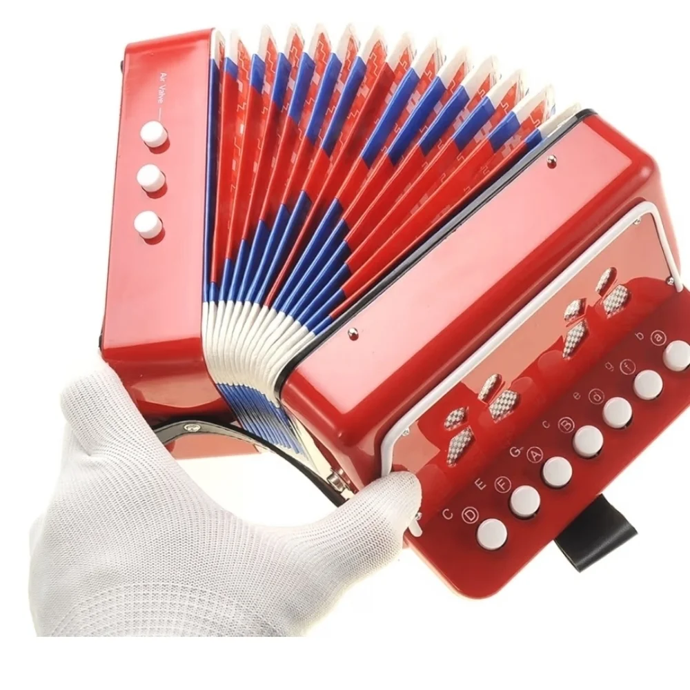 Kids Accordion Musical Instruments Kids Beginner Toddler Learning Child Size Red